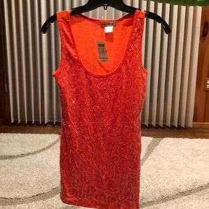 Orange sequence tank top